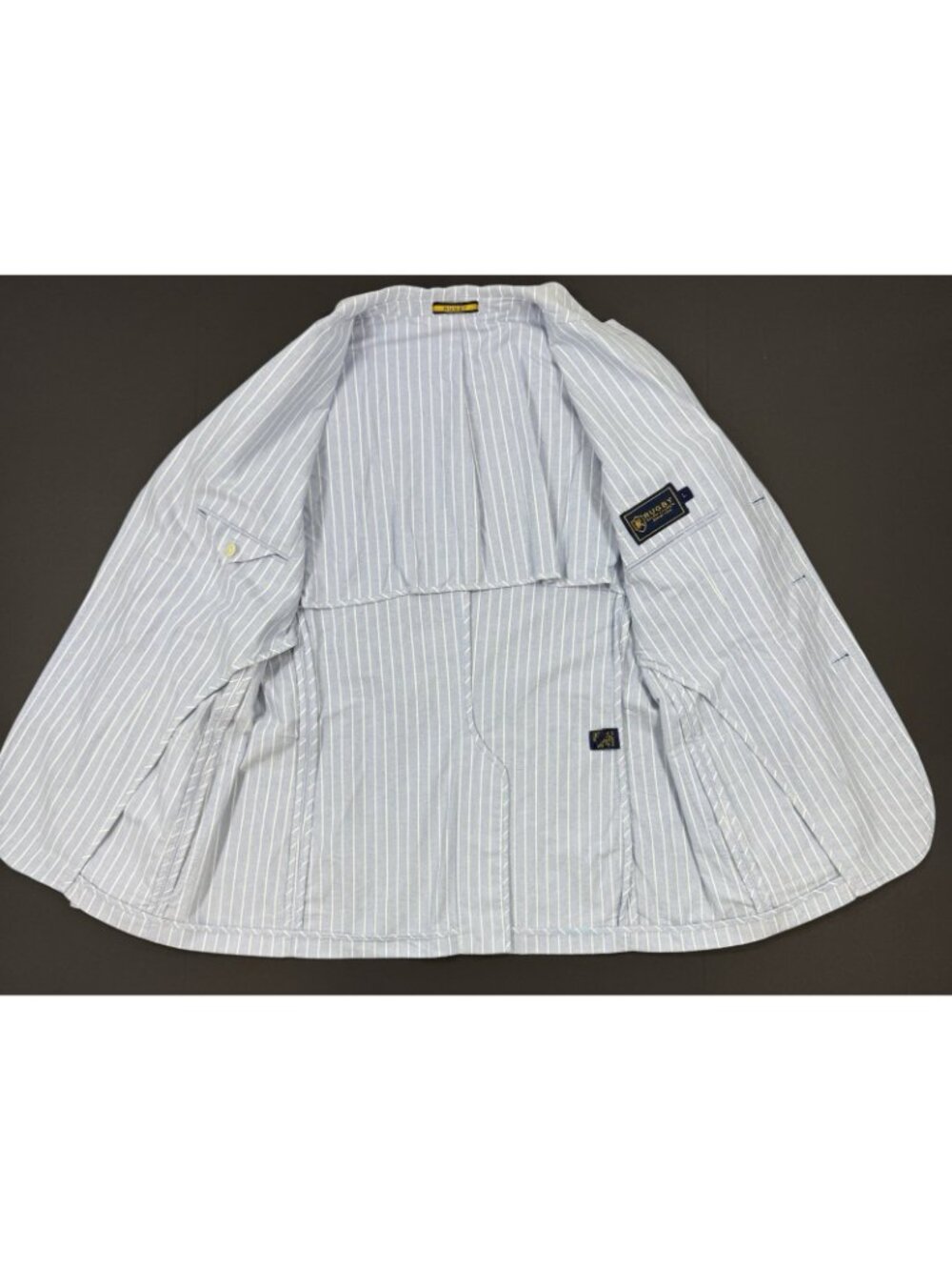 Rugby Ralph Lauren Mens Sport Coat Jacket Size Large Striped Blue White Blazer - Picture 3 of 16